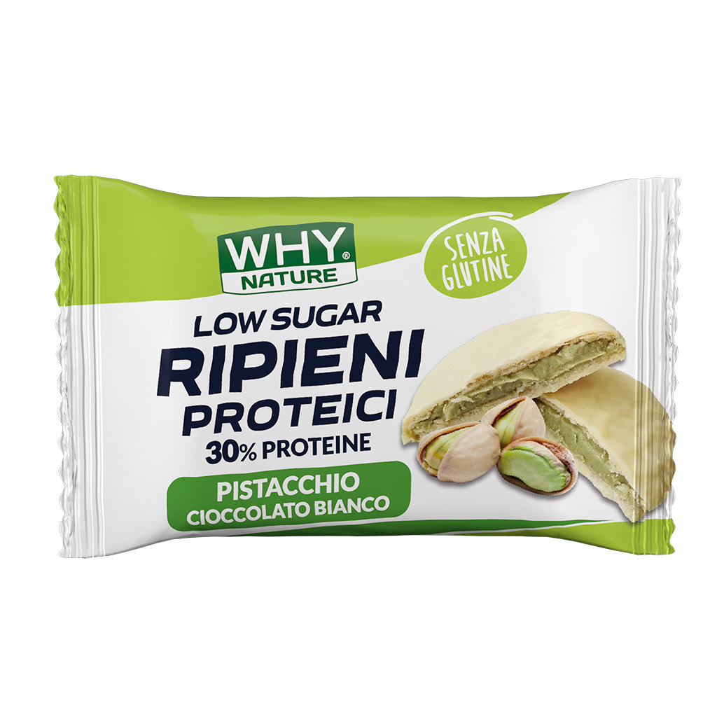 Whynature Ripieni Proteici Biscotti Pistacchio e Cioccolato Bianco 17 g