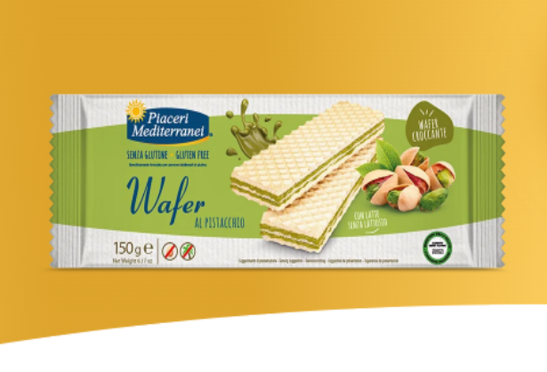Piaceri Mediterranei Wafer al Pistacchio Senza Glutine 150 g