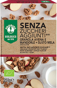 Probios Granola Avena e Mandorla Gusto Mela Senza Glutine e Zuccheri 250 g
