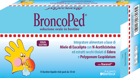 Pediatrica BroncoPed Soluzione Orale Integratore per Tosse e Raffreddore dei Bambini 14 bustine
