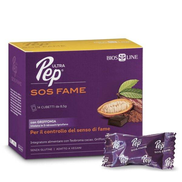 Bios Line Ultra Pep SOS Fame Integratore per il Controllo del Senso di Fame 14 cubetti