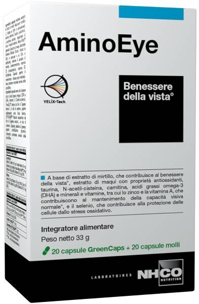 NHCO AminoEye Integratore per il Benessere della Vista 20 capsule Green Caps + 20 capsule molli