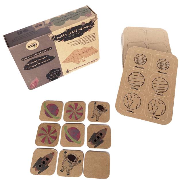 Tonki Kids Sweet Space Memory Tessere di Cartone Gioco Creativo per Bambini