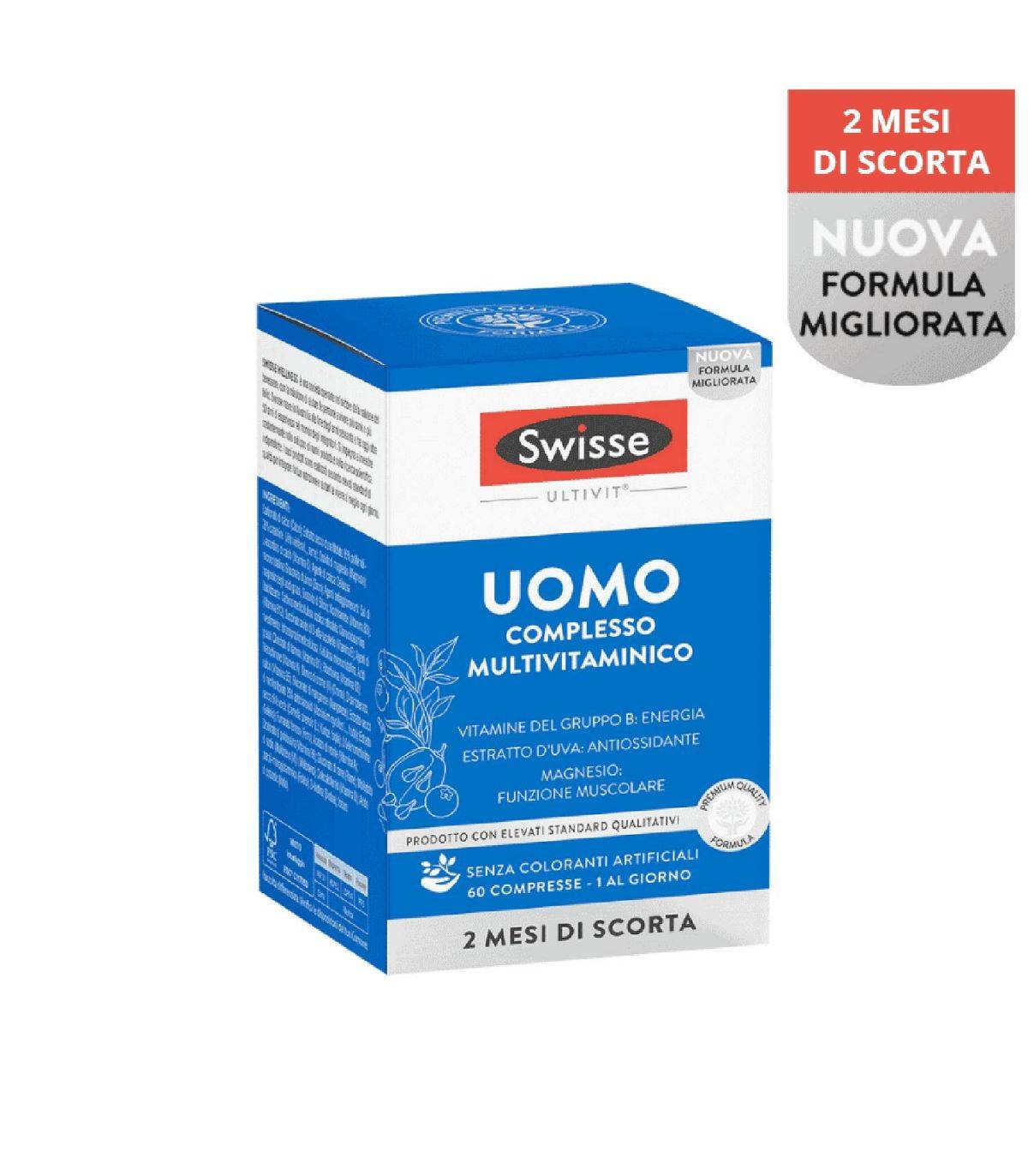 Swisse Multivitaminico Uomo Integratore per il Benessere dell'Uomo 60 capsule