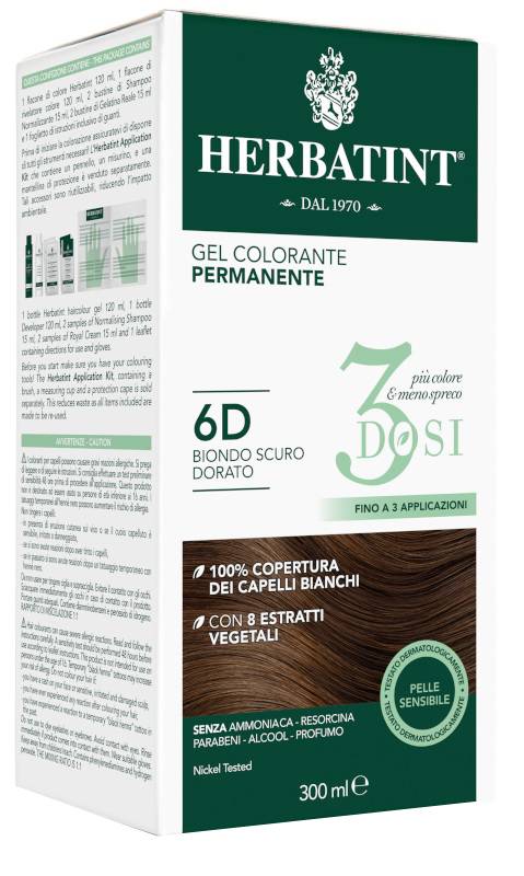 Antica Erboristeria Herbatint 3 Dosi 6D Colore Biondo Scuro Dorato 300 ml