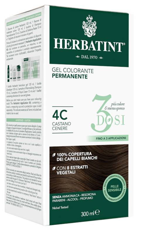 Antica Erboristeria Herbatint 3 Dosi 4C Colore Castano Cenere 300 ml