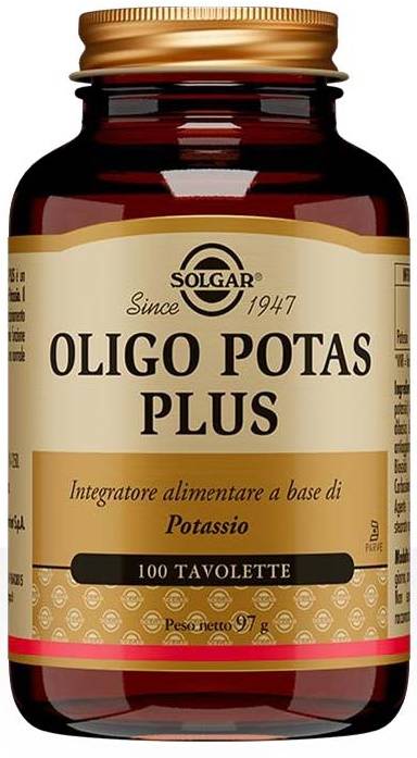 Solgar Oligo Potas Plus Integratore di Potassio 100 tavolette