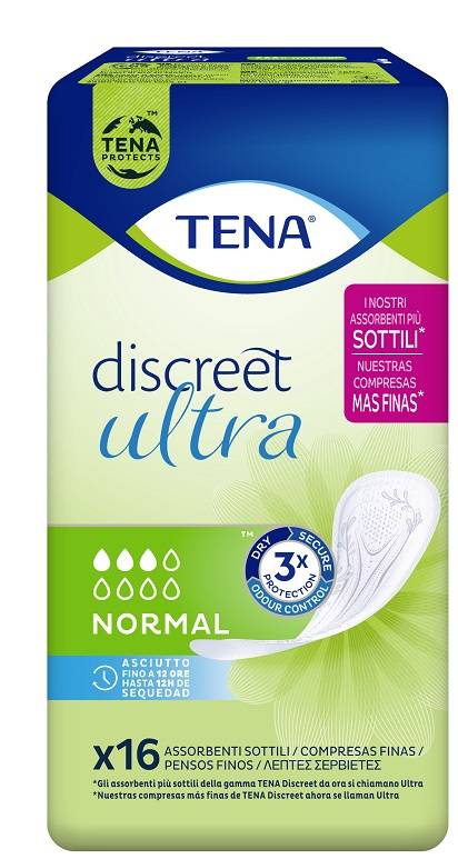 Tena Discret Ultra Normal Assorbenti per Incontinenza 16 pezzi