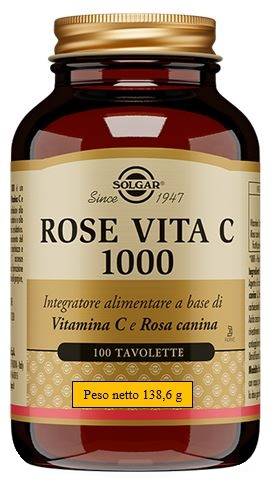 Solgar Rose Vita C 1000 Integratore per il Sistema Immunitario 100 tavolette