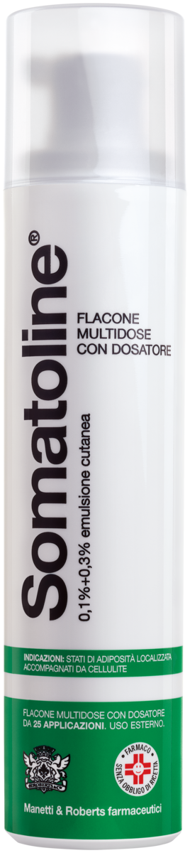 Somatoline Flacone Multidose con Applicatore 0,1% + 0,3% per Adiposità 25 applicazioni 250 ml