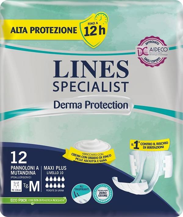 Lines Specialist Derm AP Pannolone a Mutandina per Incontinenza Misura M 12 pezzi