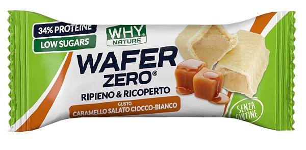 Whynature Wafer Zero Caramello e Cioccolato Bianco Biscotto Proteico 30 g