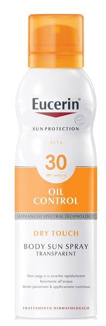 Eucerin Sensitive Protect Sun Spray Transparent Tocco Secco SPF30 Protezione Solare Corpo 200 ml
