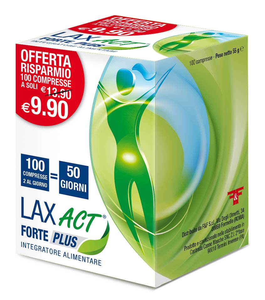 Linea Act Lax Act Forte Plus Integratore per il Benessere dell'Intestino 100 compresse