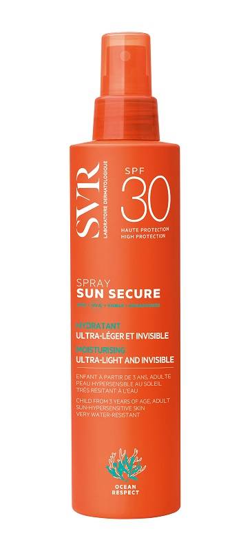 SVR Sun Secure Spray SPF30 Protezione Solare Viso e Corpo per Tutta la Famiglia 200 ml