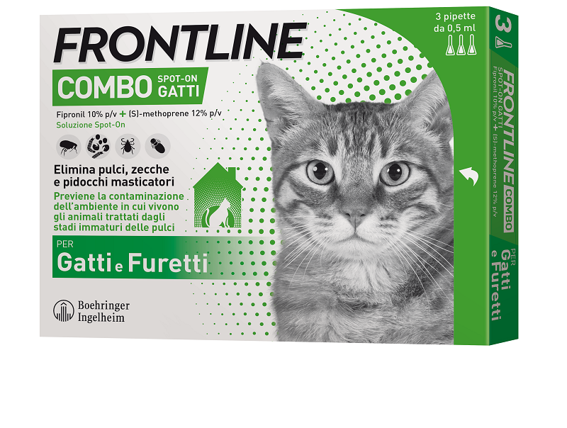 Frontline Combo Spot On Antiparassitario per gatti 3 pipette