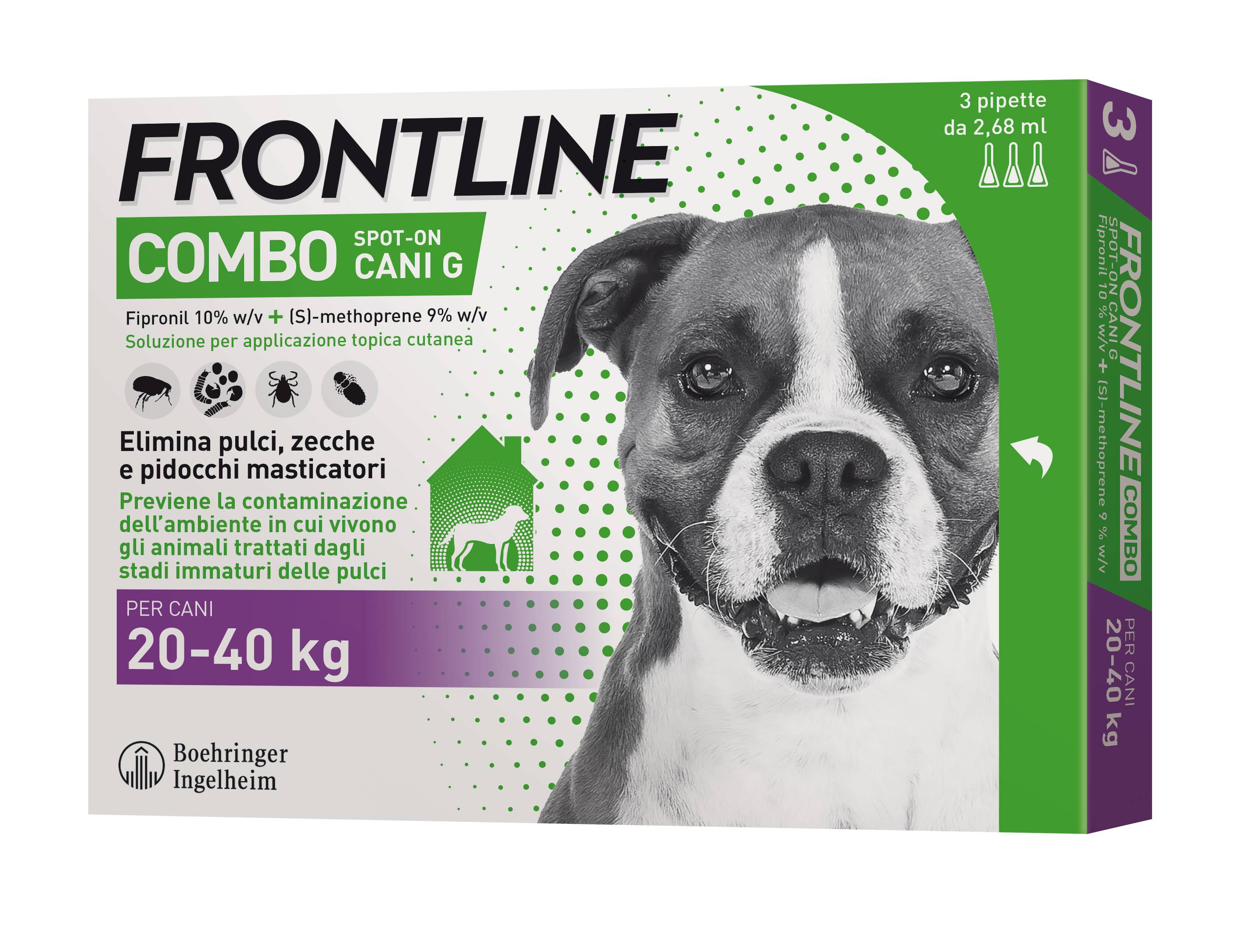 Frontline Combo Spot On Antiparassitario per cani 20 - 40 kg 3 pipette
