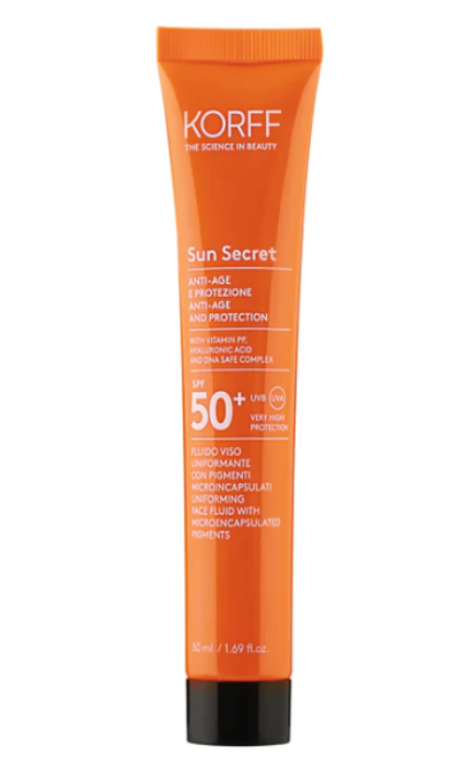 Korff Sun Secret Fluido Viso Uniformante con Pigmenti Microincapsulati 02 Dark SPF50+ 50 ml