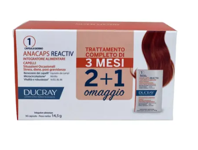 Ducray Anacaps Reactive Trio Trattamento Completo Anticaduta Capelli 3 Mesi 90 capsule