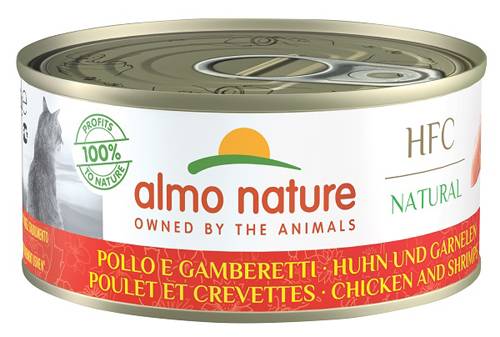 Almo Nature Natural HFC Cibo Umido per Gatti Gusto Pollo E Gamberetti 150 g