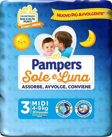 Pampers Sole e Luna Pannolini Taglia 3 Midi (4 - 9 kg) 20 pezzi