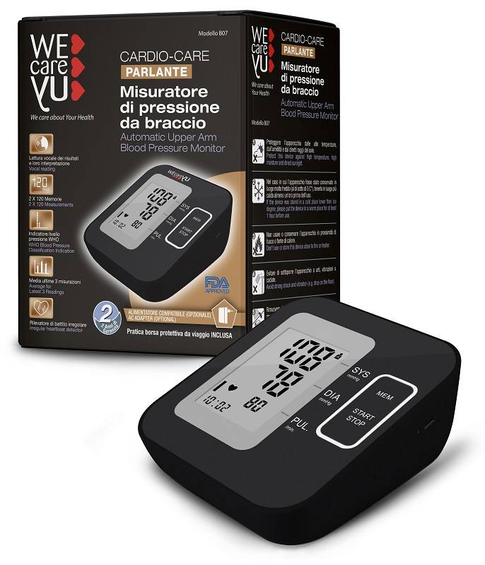 WeCareYu Cardiocare Misuratore di pressione da braccio parlante