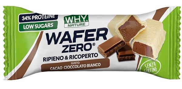 WHYnature Wafer Zero Biscotto Proteico Cacao e Cioccolato Bianco 30 g