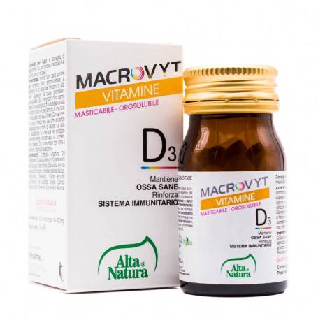 Alta Natura Macrovyt Vitamina D3 VEG Integratore per le Ossa e Sistema Immunitario 60 compresse orosolubili