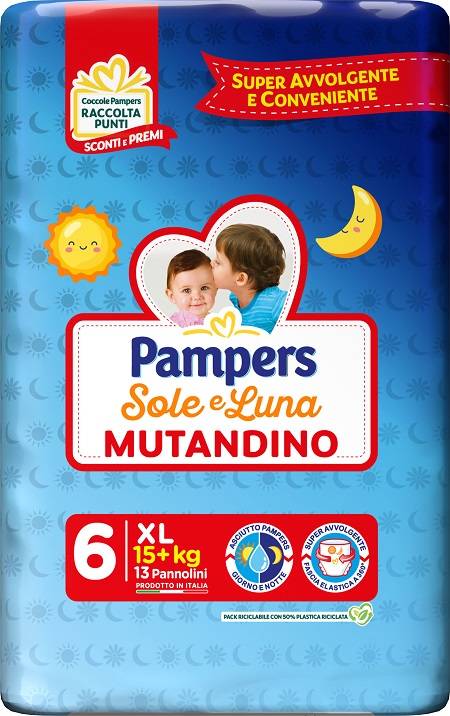 Pampers Sole & Luna Pannolino mutandino Taglia XL ( 15+ kg) 13 pannolini