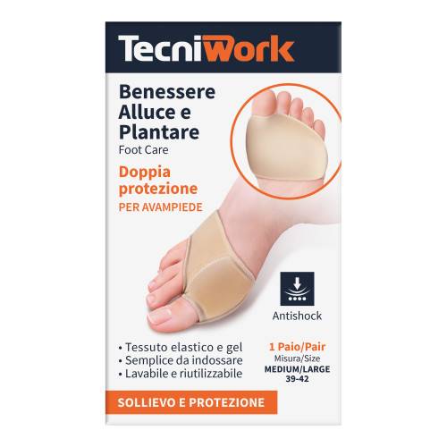 Tecniwork Benessere Alluce e Plantare Cuscinetto Doppia Protezione Misura M