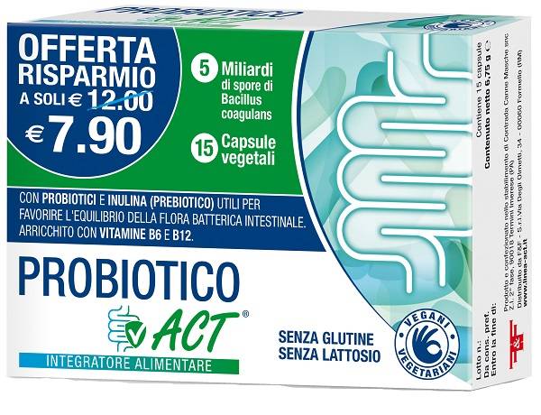Linea Act Probiotico Act Integratore di Fermenti Lattici 15 capsule vegetali