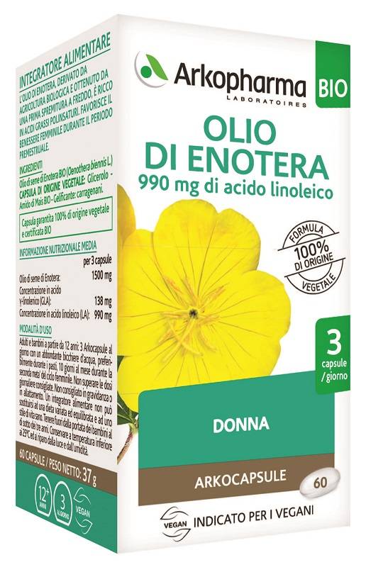 Arkopharma Arkocapsule Olio Enotera Integratore per il Benessere della Donna 60 perle