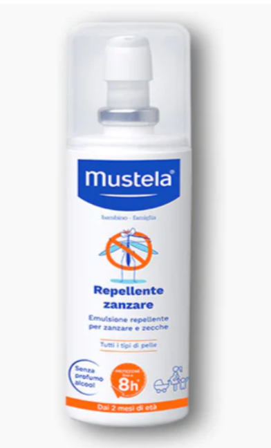 Mustela Repellente Zanzare Spray per Tutta la Famiglia 100 ml