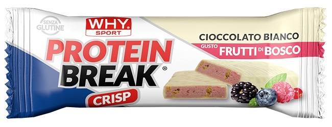 Whysport Protein Break Barretta Proteica Gusto Cioccolato Bianco e Frutti di Bosco 30 g