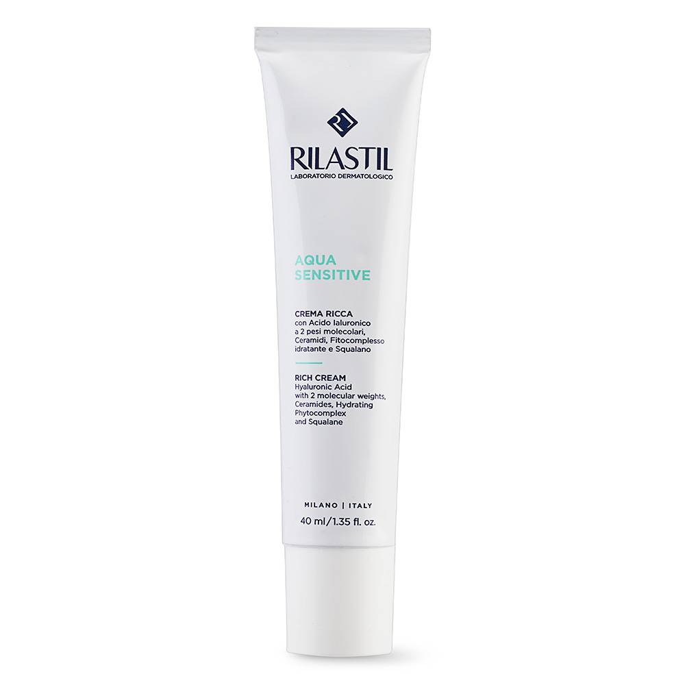 Rilastil Aqua Sensitive Crema Ricca Viso Idratante per Pelle Sensibile 40 ml