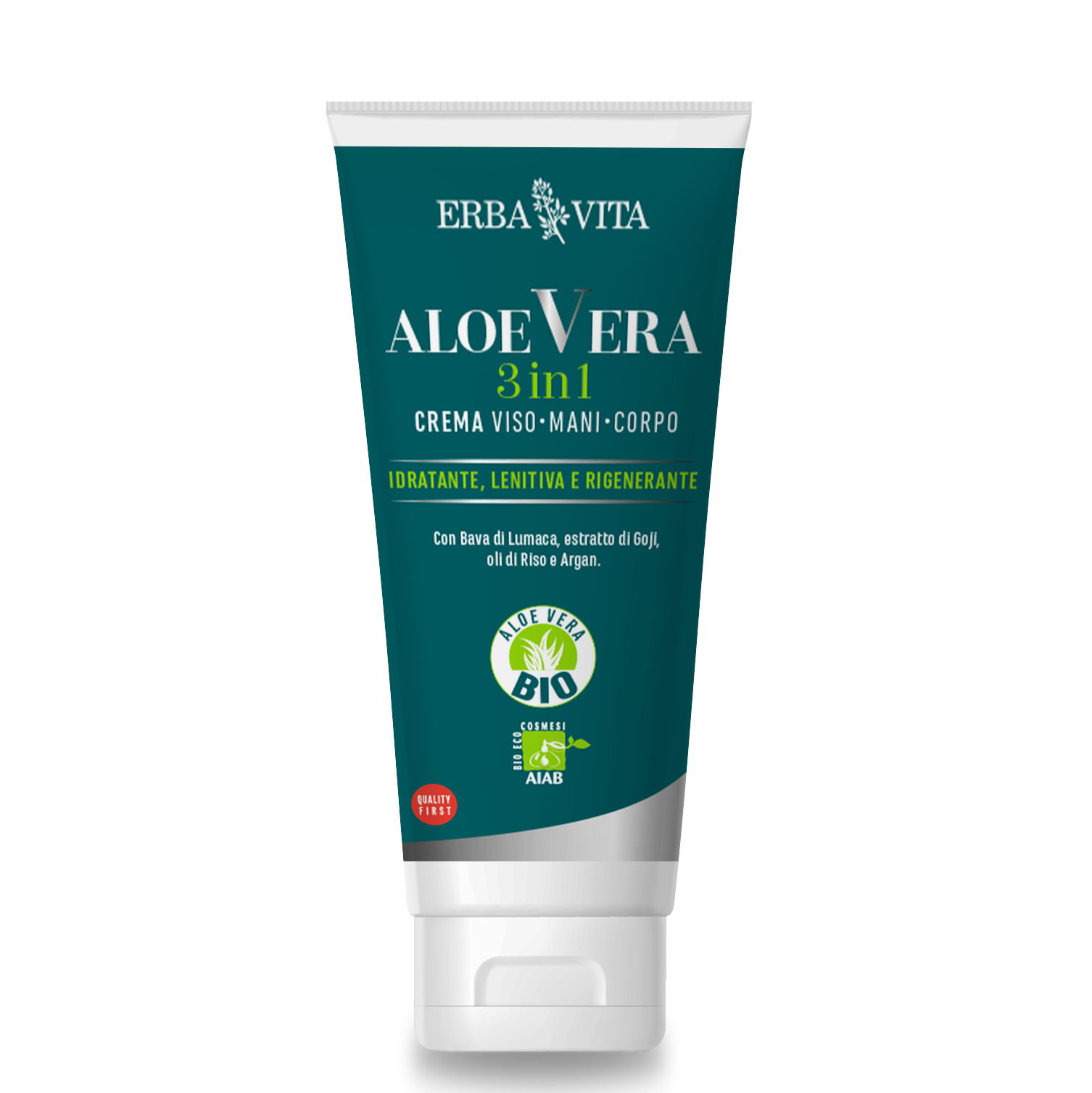 Erba Vita Aloe Vera Crema 3 in 1 Bio per Viso Mani e Corpo 200 ml