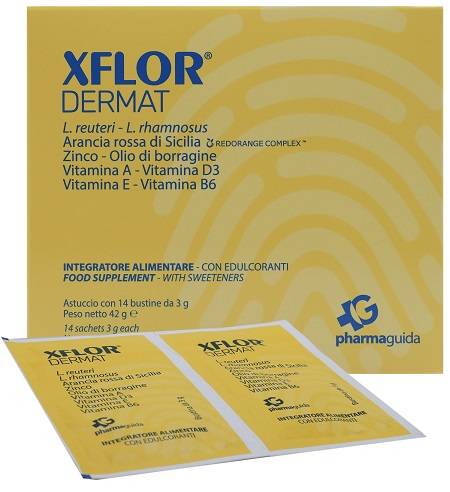 Pharmaguida Xflor Dermat Integratore per il Benessere della Flora Intestinale 14 bustine