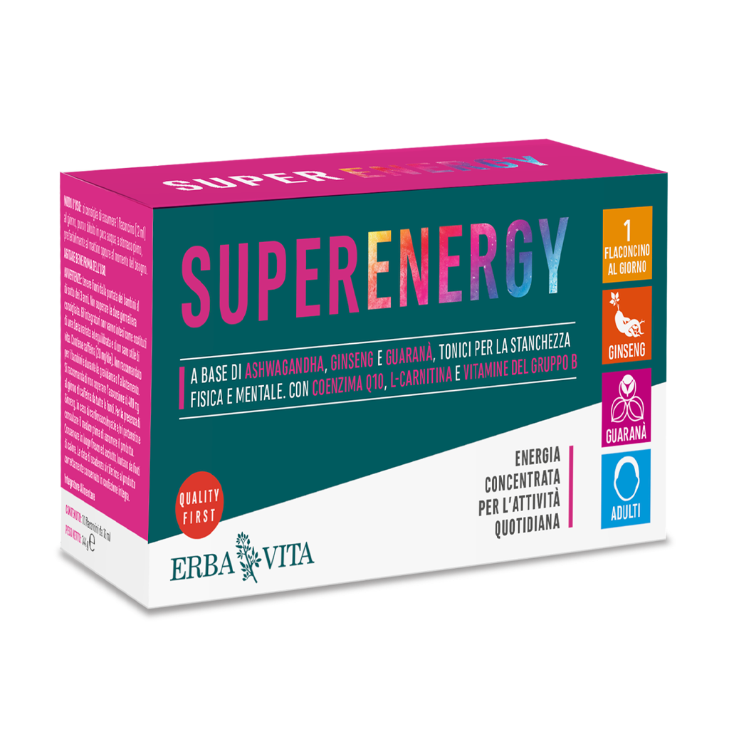 Erba Vita Super Energy Integratore contro la Stanchezza Fisica e Mentale 10 flaconcini