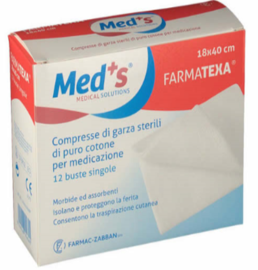 Meds Garza compressa 12/12 18x40cm Medicazione 12 Pezzi