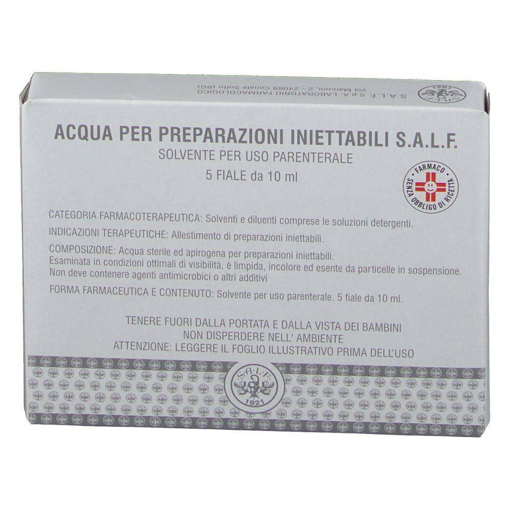Acqua Per Preparazioni Iniettabili S.a.l.f. 5 Flaconi 10 ml
