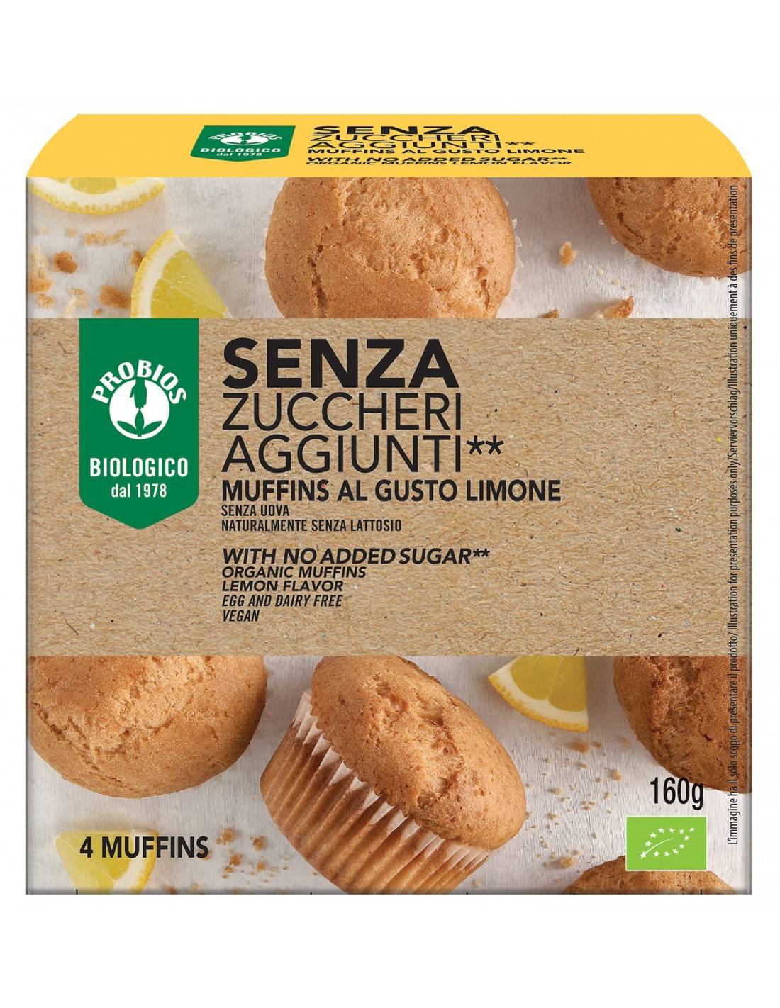 Probios Muffin al Limone Senza zuccheri aggiunti 4 x 40 g