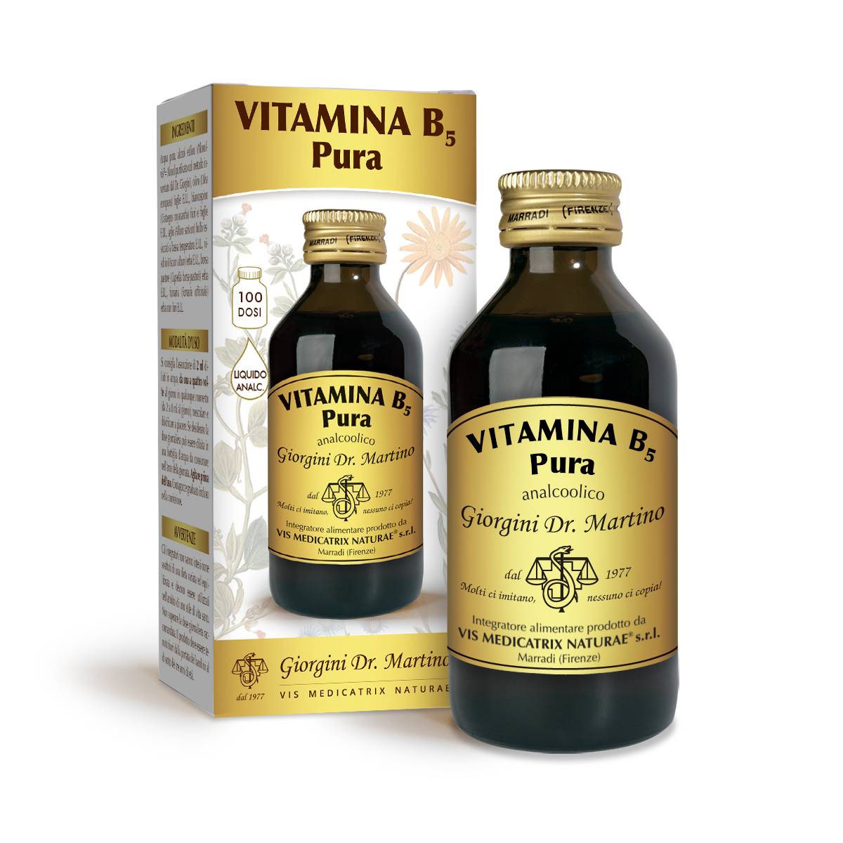 Dr Giorgini Vitamina B5 Pura Liquido Anaalcolico per il Benessere Fisico 100 ml