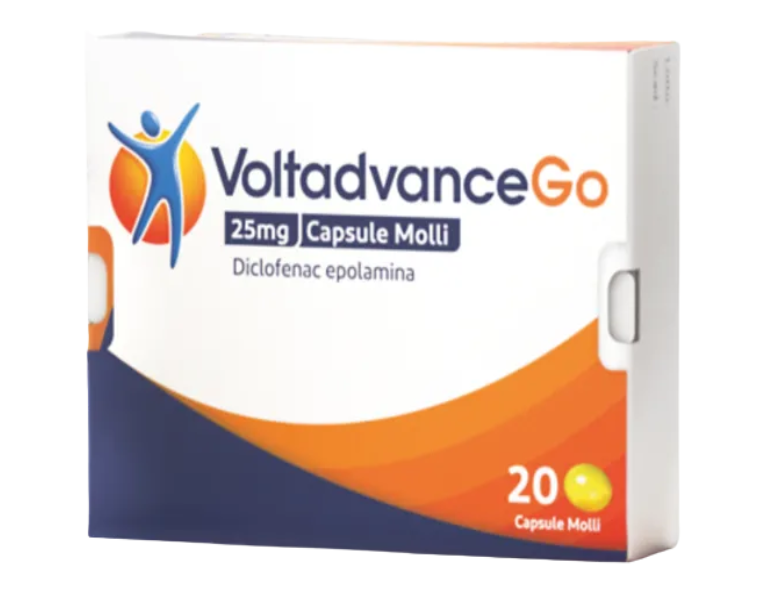 VoltadvanceGo Antinfiammatorio Contro Dolore e Infiammazione 20 capsule molli 25 mg