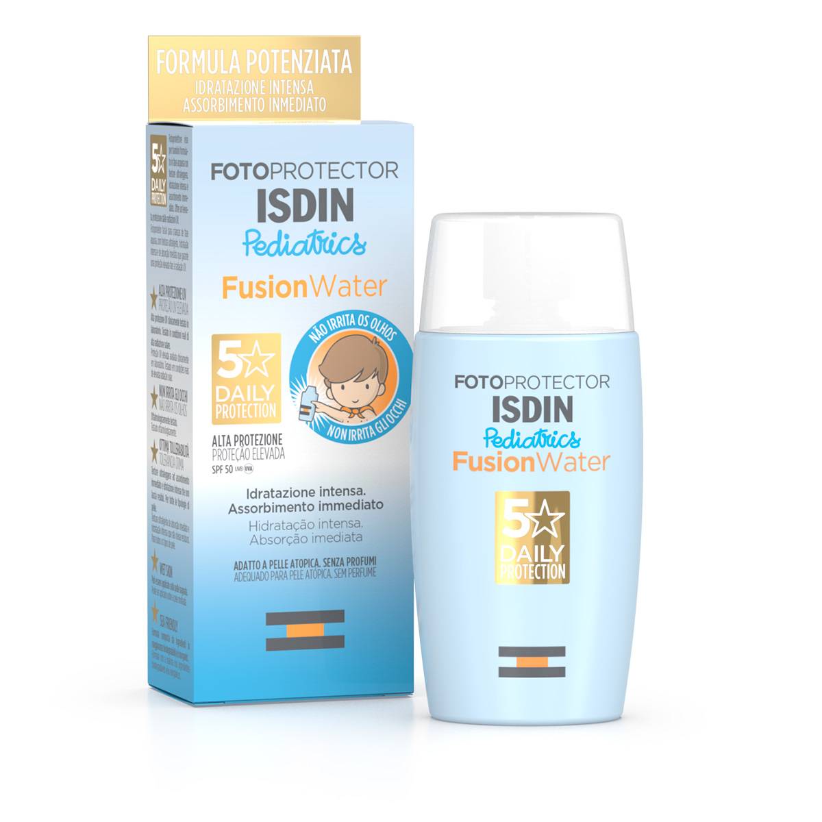 Isdin Fusion Water Pediatrics SPF50 Protezione Solare Viso per Bambini 50 ml