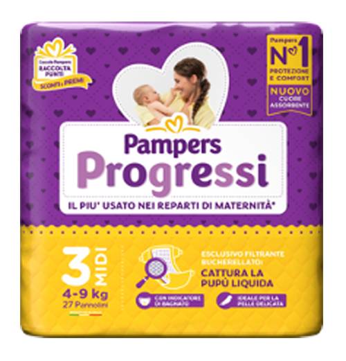 Pampers Progressi 3 Midi Pannolini 27 pezzi