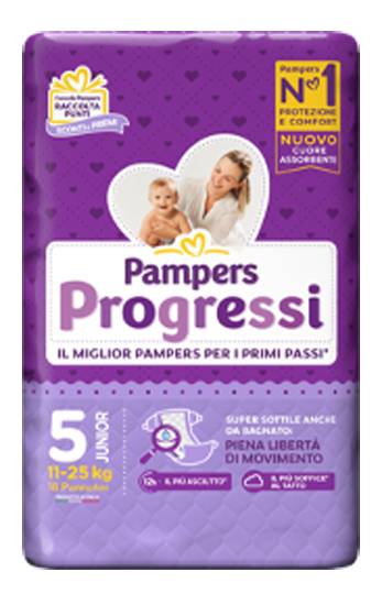 Pampers Progressi Junior Pannolini assorbenti Taglia 5 18 Pezzi
