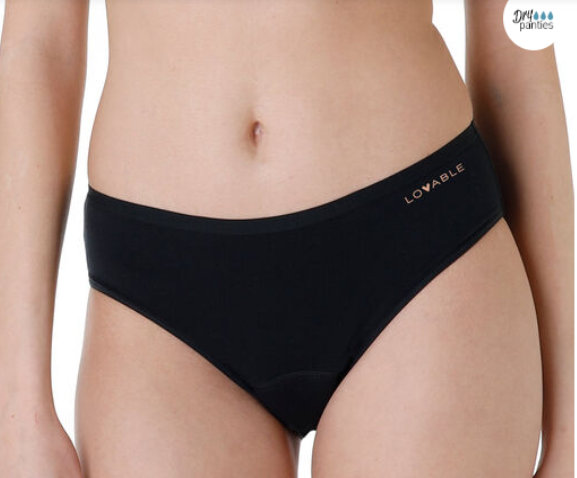 Lovable Bye Bye Oops Moments Slip Assorbente Lavabile Nero - Taglia: XL