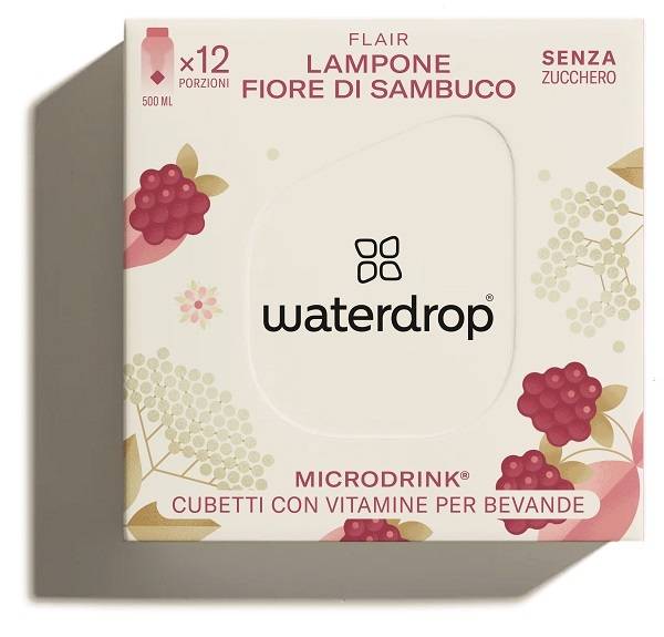 Waterdrop Microdrink Flair Cubetti con Vitamine per Bevande Gusto Lampone 12 cubetti