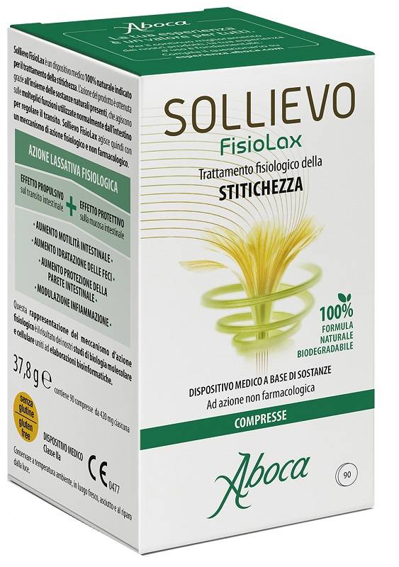 Aboca Sollievo Fisiolax Rimedio Naturale per la Stitichezza 90 compresse