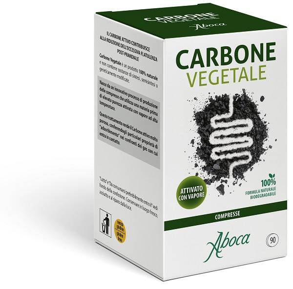 Aboca Carbone Vegetale Integratore Contro i Gas Intestinali 90 compresse